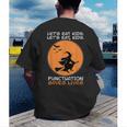 Halloween Teacher Witch Lets Eat Kids Punctuation Men's Back Print T-Shirt, funny gift Halloween Teacher Witch Lets Eat Kids Punctuation Men's Back Print T-Shirt, funny gift