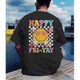 Happy Fri-Yay Groovy Teacher Friday Weekend Fri Yay Men's Back Print T-Shirt, funny gift