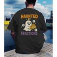 Haunted By Fractions Math Halloween Teacher Men's Back Print T-Shirt, funny gift