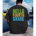 Hello Fourth Grade Shirt 4th Grade Boy Girl Student Teacher Men's Back Print T-Shirt, funny gift