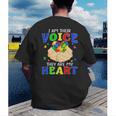 I Am Their Voice They Are My Heart Autism Awareness Teacher Men's Back Print T-Shirt, funny gift