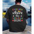 Kindergarten Where The Adventure Begins Shirt Children's Teacher Men's Back Print T-Shirt, funny gift