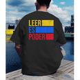 Leer Es Poder Colombian Spanish Teacher Maestra Colombia Men's Back Print T-Shirt, funny gift Leer Es Poder Colombian Spanish Teacher Maestra Colombia Men's Back Print T-Shirt, funny gift
