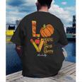 Leopard Pumpkin Love Teacher Life Thanksgiving Fall Women Men's Back Print T-Shirt, funny gift