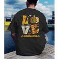 LOVE Kindergarten Pumpkin Teacher Student Halloween Costume Men's Back Print T-Shirt, funny gift