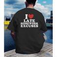 I Love Late Homework Excuses Sarcastic Teacher Lie For Men Women Men's Back Print T-Shirt, funny gift I Love Late Homework Excuses Sarcastic Teacher Lie For Men Women Men's Back Print T-Shirt, funny gift