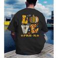 LOVE Pre-K Pumpkin Teacher Student Halloween Costume Men's Back Print T-Shirt, funny gift