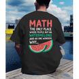 Math Only Place Where People Buy 66 Watermelons Teacher Joke Men's Back Print T-Shirt, funny gift