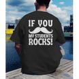 If You Mustache My Students Rock Teacher Mustache Men's Back Print T-Shirt, funny gift