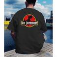 Nerdy No Internet Dinosaur Computer Science Teacher Men's Back Print T-Shirt, funny gift