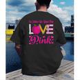 In October We Wear Pink Love Teacher Breast Cancer Awareness Men's Back Print T-Shirt, funny gift