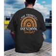One Thankful Preschool Teacher Thanksgiving Rainbow Men's Back Print T-Shirt, funny gift
