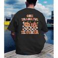 One Thankful Teacher Fall Leaves Thanksgiving Retro Men's Back Print T-Shirt, funny gift One Thankful Teacher Fall Leaves Thanksgiving Retro Men's Back Print T-Shirt, funny gift