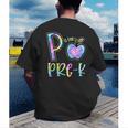 P Is For Pre-K Preschool Teacher Tie Dye Back To School Men's Back Print T-Shirt, funny gift