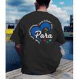 Para Heart Teacher Paraprofessional School Appreciation Men's Back Print T-Shirt, funny gift Para Heart Teacher Paraprofessional School Appreciation Men's Back Print T-Shirt, funny gift