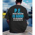 PE Teacher Art For Men Women Gym Teacher Appreciation Men's Back Print T-Shirt, funny gift PE Teacher Art For Men Women Gym Teacher Appreciation Men's Back Print T-Shirt, funny gift