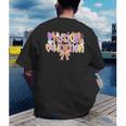 Physical Education Halloween Bow Checkered Teacher Ghost PE Men's Back Print T-Shirt, funny gift