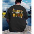 Retro Thankful For Music Floral Music Teacher Thanksgiving Men Women Men's Back Print T-Shirt, funny gift