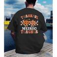 Retro Thankful Music Teacher Pumpkin Fall Thanksgiving Men's Back Print T-Shirt, funny gift Retro Thankful Music Teacher Pumpkin Fall Thanksgiving Men's Back Print T-Shirt, funny gift