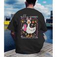 Silly Goose Teacher Club Animal Lover Groovy Teacher Men's Back Print T-Shirt, funny gift