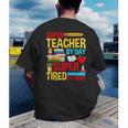 Super Teacher By Day Super Tired By Night Superhero Teacher Men's Back Print T-Shirt, funny gift