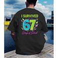 I Survived 67 Days Of School 67 Meme Science Teacher Men's Back Print T-Shirt, funny gift I Survived 67 Days Of School 67 Meme Science Teacher Men's Back Print T-Shirt, funny gift