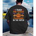 I Teach The Cutest Pumpkins In The Patch Halloween Teacher Men's Back Print T-Shirt, funny gift I Teach The Cutest Pumpkins In The Patch Halloween Teacher Men's Back Print T-Shirt, funny gift