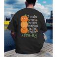 I Teach The Cutest Pumpkins In Patch Pre-K Halloween Teacher Men's Back Print T-Shirt, funny gift