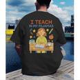 I Teach In My Pajamas Crayon Home School Teacher PJs Men's Back Print T-Shirt, funny gift I Teach In My Pajamas Crayon Home School Teacher PJs Men's Back Print T-Shirt, funny gift