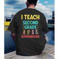 I Teach Second Grade Superheroes Teacher Superhero Men's Back Print T-Shirt, funny gift I Teach Second Grade Superheroes Teacher Superhero Men's Back Print T-Shirt, funny gift