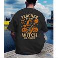 Teacher By Day Witch By Night Halloween Teacher Witch Men's Back Print T-Shirt, funny gift