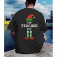 The Teacher Elf Family Matching Group Idea Christmas Men's Back Print T-Shirt, funny gift The Teacher Elf Family Matching Group Idea Christmas Men's Back Print T-Shirt, funny gift