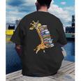 Teacher Shirt Giraffe Holding Books Bookworm Librarian Men's Back Print T-Shirt, funny gift