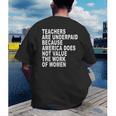 Teachers Are Underpaid Because America Does Not Value Men Women Men's Back Print T-Shirt, funny gift Teachers Are Underpaid Because America Does Not Value Men Women Men's Back Print T-Shirt, funny gift