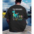 Teachersaurus Like A Normal Teacher But More Awesome Men's Back Print T-Shirt, funny gift