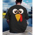 Turkey Face Halloween Costume Thanksgiving Teacher Nurse Men's Back Print T-Shirt, funny gift