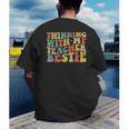Twin Day Friends Teacher Twinning With My Bestie Matching Men's Back Print T-Shirt, funny gift Twin Day Friends Teacher Twinning With My Bestie Matching Men's Back Print T-Shirt, funny gift