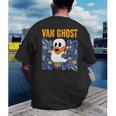 Van Ghost Art Teacher Halloween Van Gogh Starry Night Men's Back Print T-Shirt, funny gift