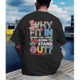 Why Fit In Doctor Teacher Cat In Hat Cool Autism Awareness Men Women Kids Men's Back Print T-Shirt, funny gift