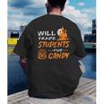 Will Trade Students For Candy Halloween Costume Teacher Men's Back Print T-Shirt, funny gift Will Trade Students For Candy Halloween Costume Teacher Men's Back Print T-Shirt, funny gift