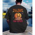 Will Trade Students For Candy Teacher Cute Halloween Pumpkin Men's Back Print T-Shirt, funny gift Will Trade Students For Candy Teacher Cute Halloween Pumpkin Men's Back Print T-Shirt, funny gift