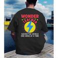 Wonder Teacher Costume Shirt Teacher Halloween Costume Men Women Men's Back Print T-Shirt, funny gift