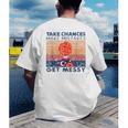 Take Chances Make Mistakes Get Messy Vintage Teacher Life Men's Back Print T-Shirt, funny gift