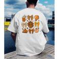 Coquette Teach Teacher Bows Thanksgiving Turkey Fall Autumn Men's Back Print T-Shirt, funny gift