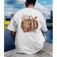 Fall Book Pumpkin Retro Reading Halloween Teacher Men's Back Print T-Shirt, funny gift