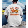Fall In Love With Learning Thanksgiving Teacher Student Kids Men's Back Print T-Shirt, funny gift Fall In Love With Learning Thanksgiving Teacher Student Kids Men's Back Print T-Shirt, funny gift