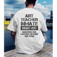 Halloween Art Teacher Prisoner Costume Men's Back Print T-Shirt, funny gift