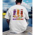 Happy Hallothanksmas Halloween Thanksgiving Pencils Teachers Men's Back Print T-Shirt, funny gift