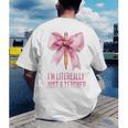 I'm Literally Just a Teacher Pencil Coquette Bow School Men's Back Print T-Shirt, funny gift