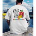 K Is For Kindergarten Teacher Pencil Apple Back To School Men's Back Print T-Shirt, funny gift K Is For Kindergarten Teacher Pencil Apple Back To School Men's Back Print T-Shirt, funny gift